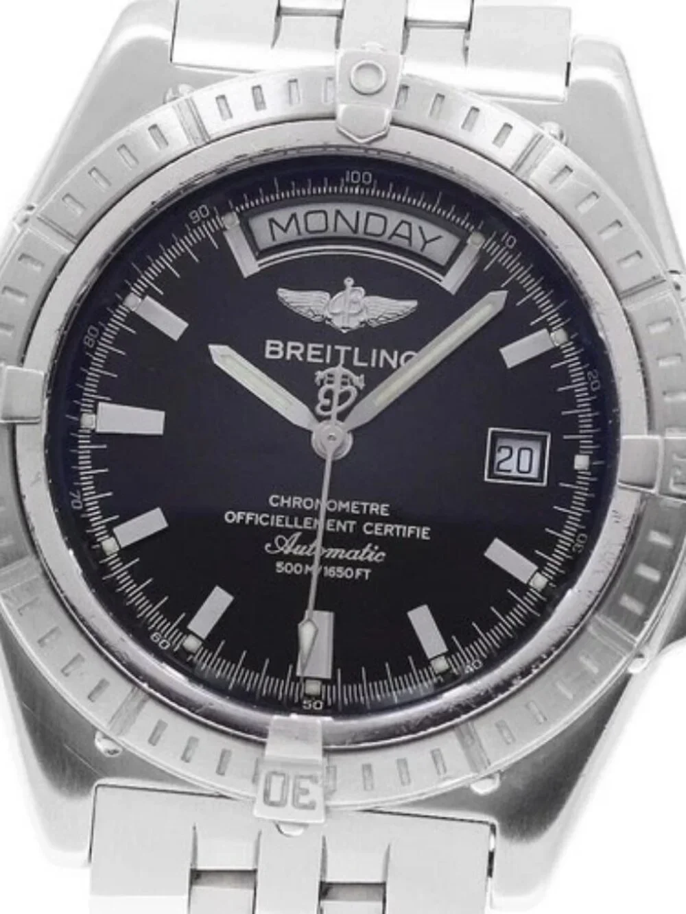 BREITLING Head wind A45355 Day date black Dial Automatic Men's Watch_950519